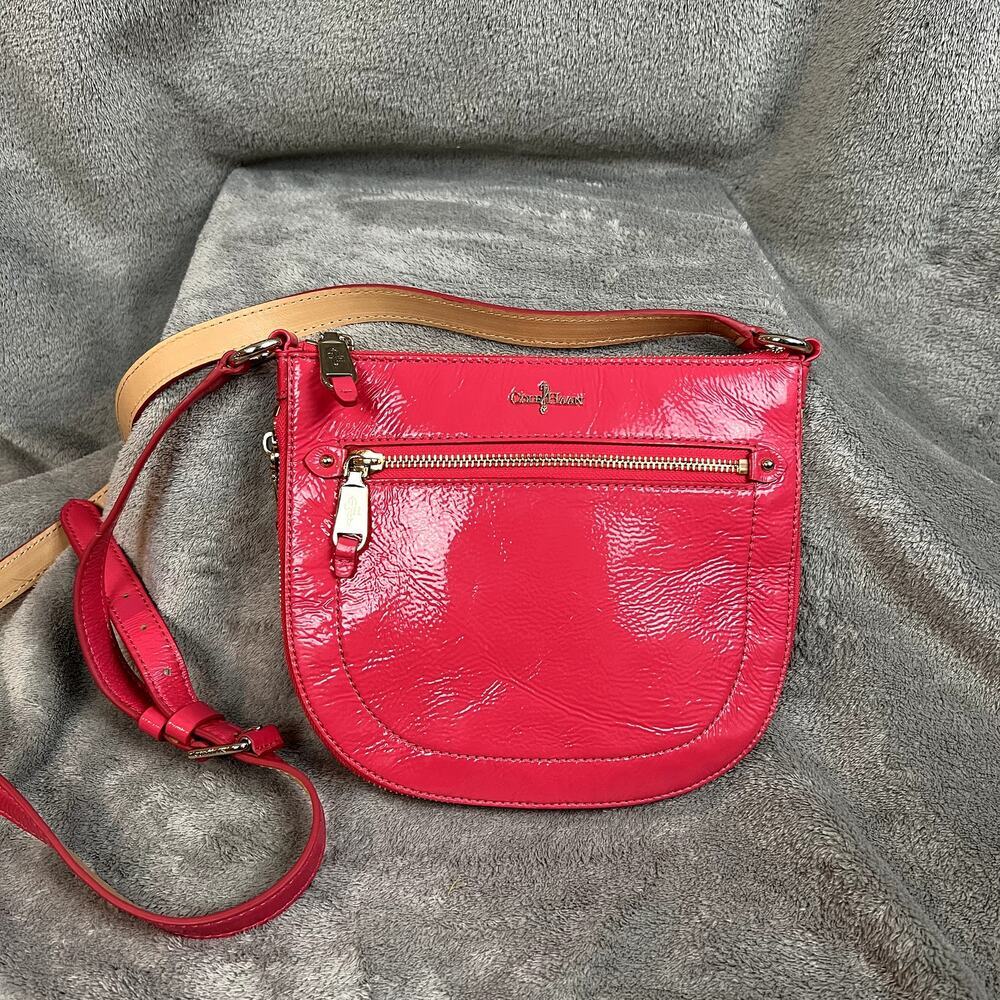 Cole Haan Jitney Sheila Crossbody Purse Bag Pink Patent Leather